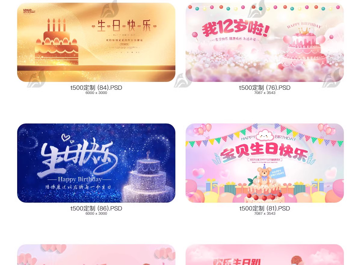 生日海报模板儿童舞会晚会party派对满月生日快乐PSD设计素材展板-大怪兽分享