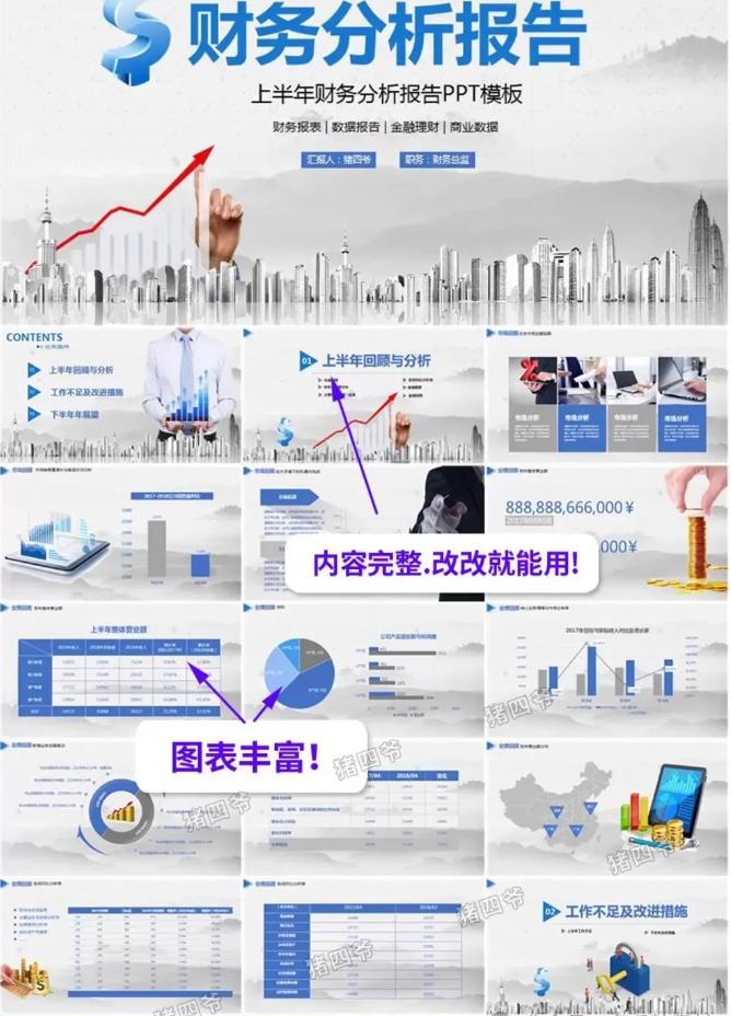 图片[4]-会计财务报告数据分析工作报告总结PPT模板金融统计年终汇报表图-大怪兽分享