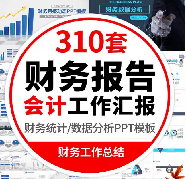 会计财务报告数据分析工作报告总结PPT模板金融统计年终汇报表图-大怪兽分享