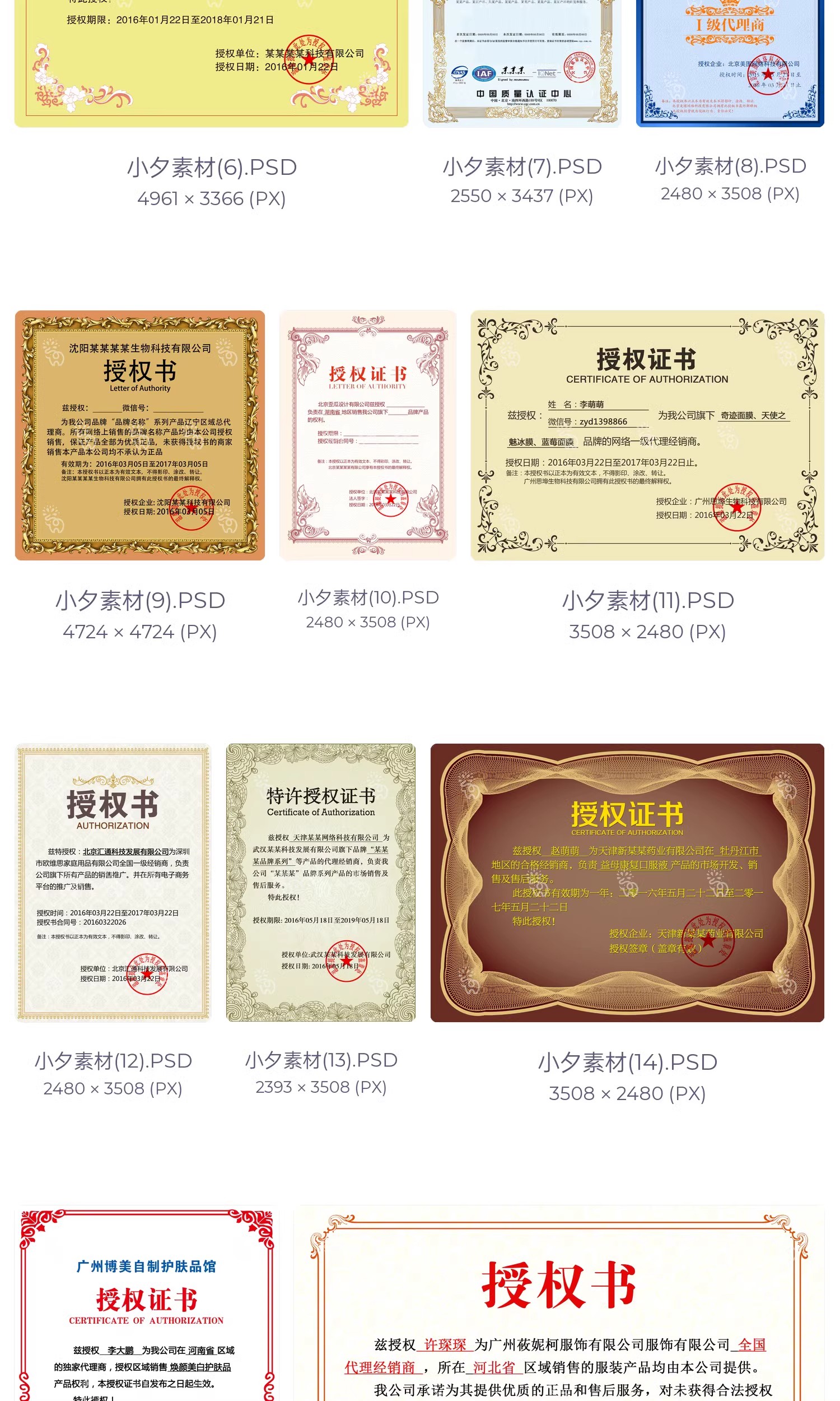 图片[3]-公司企业代理授权资质证书网络电子模板图PSD制作设计源文件素材-大怪兽分享