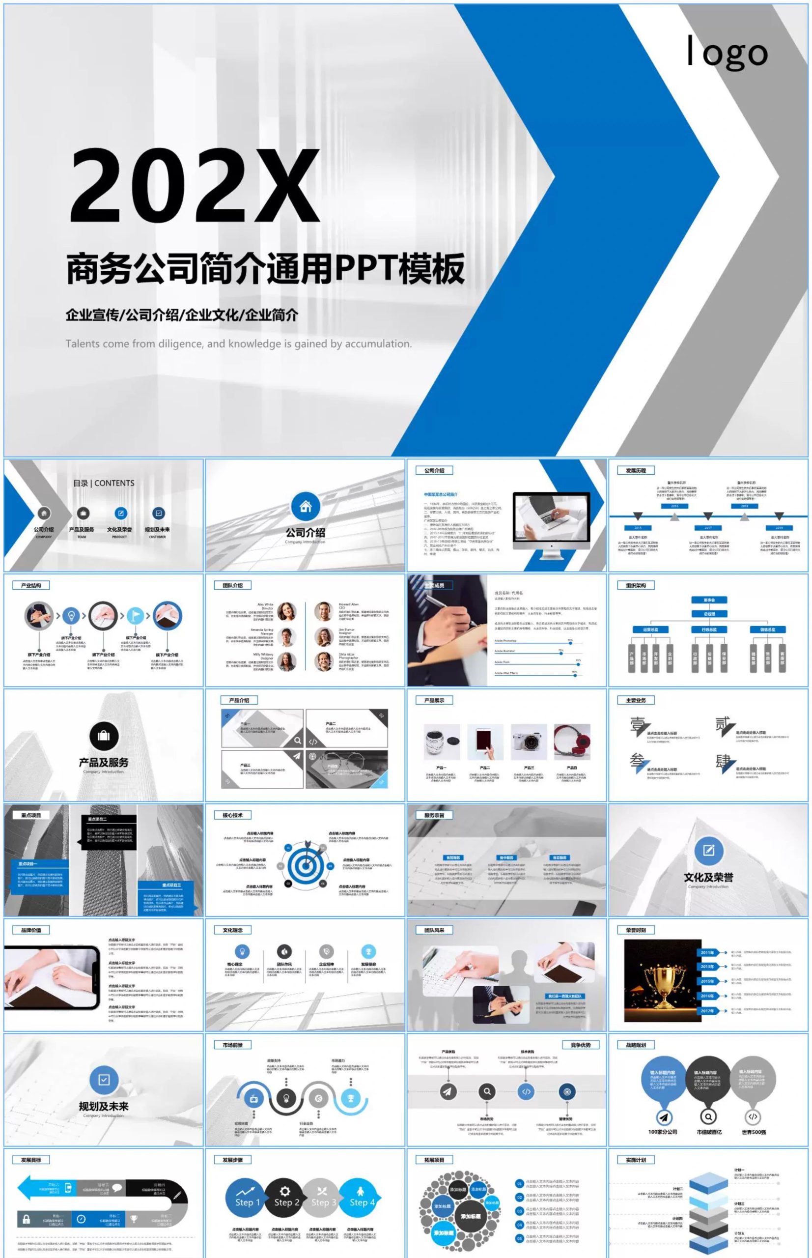 图片[3]-ppt模板感蓝色简约商务公司年终度工作总结述职报告计划汇报-大怪兽分享