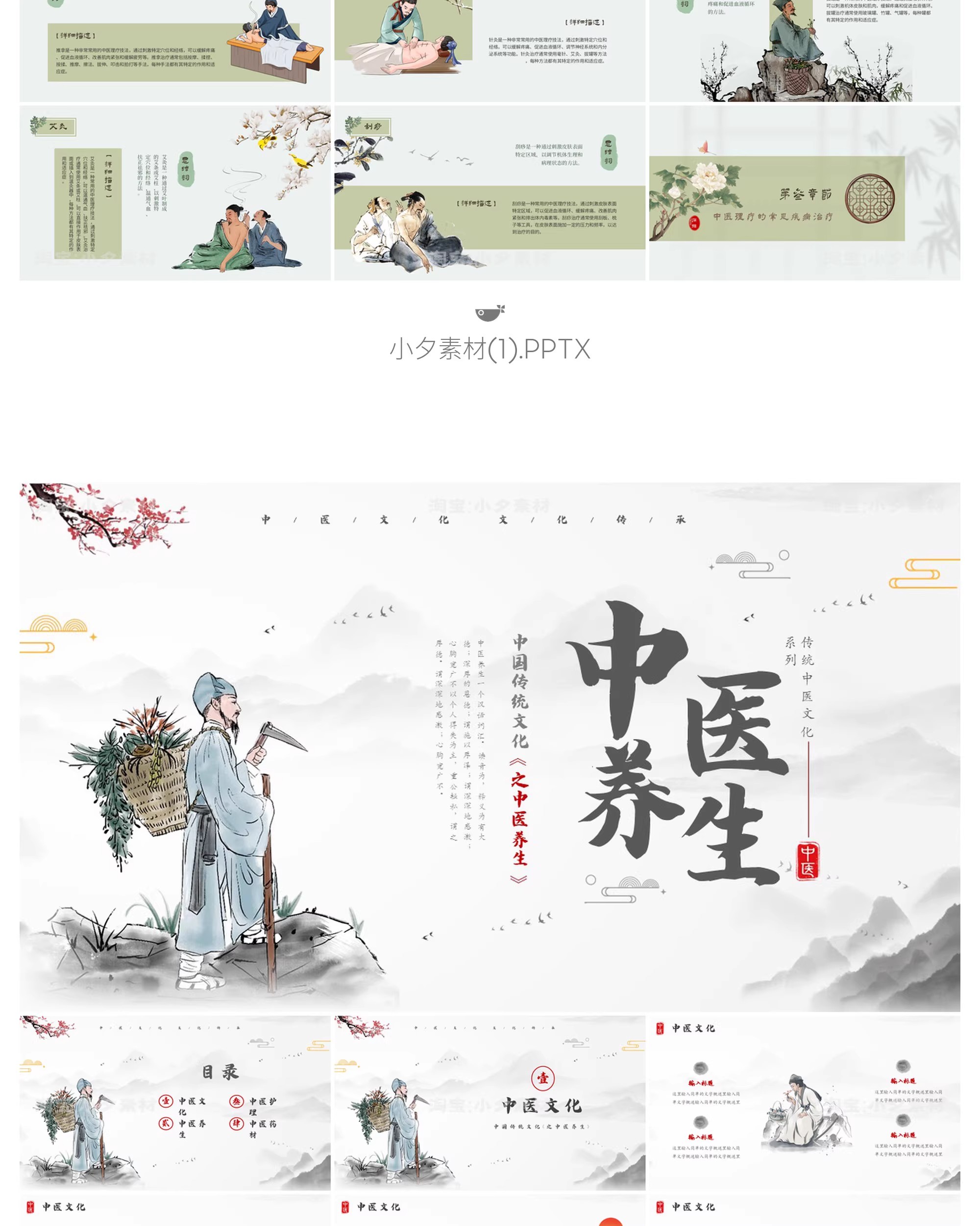 图片[3]-中国传统文化中医药草药养生培训知识文化宣传讲座说课件PPT模板-大怪兽分享
