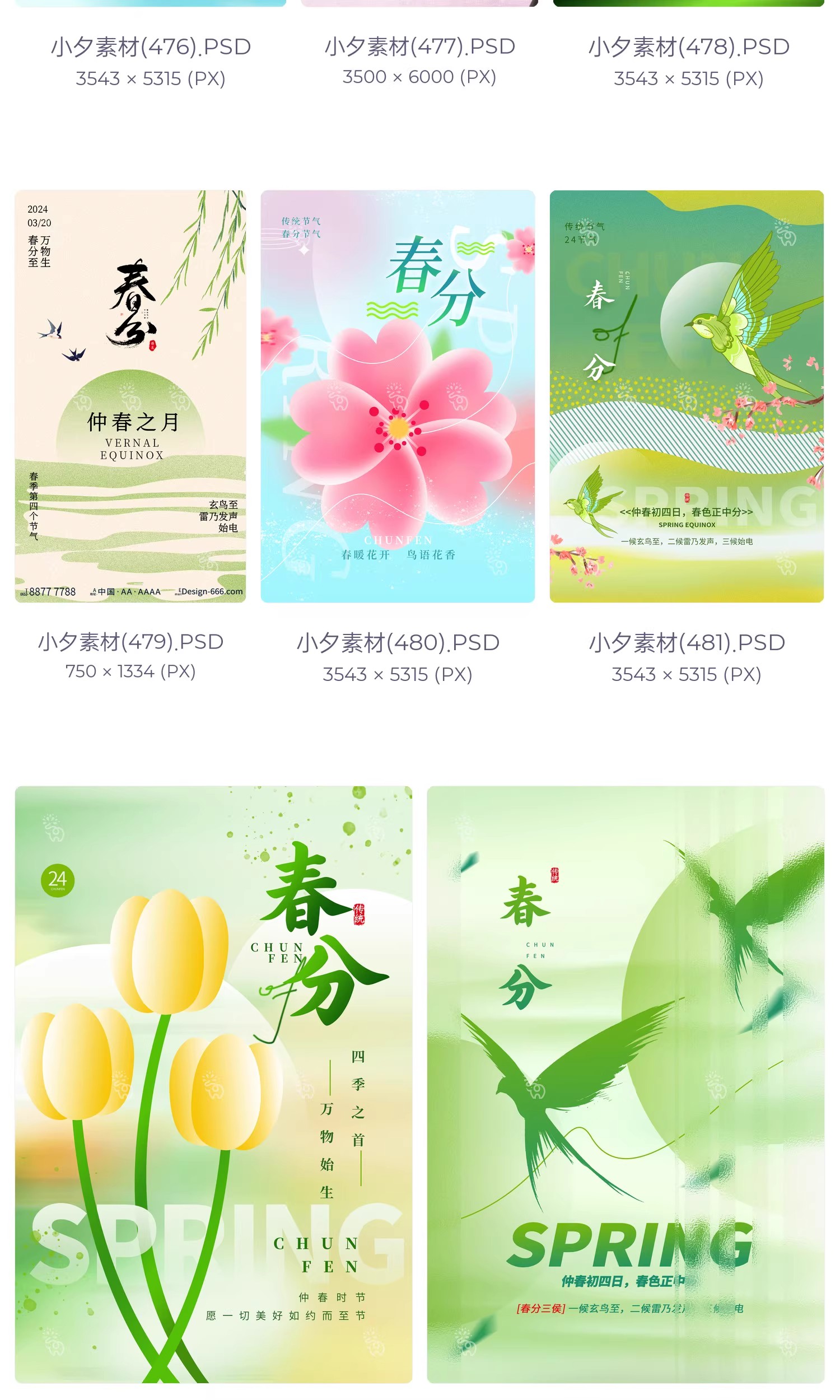 图片[4]-中国风24二十四节气春分传统节日宣传插画海报模板PSD设计素材-大怪兽分享
