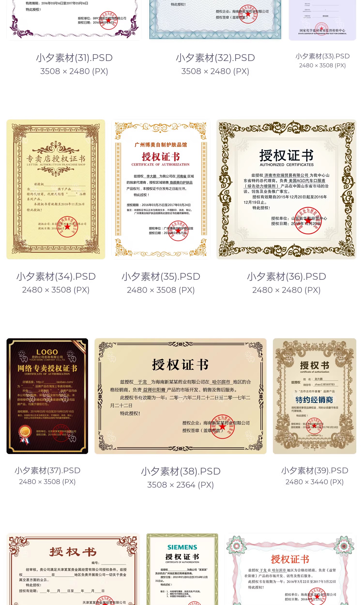 图片[6]-公司企业代理授权资质证书网络电子模板图PSD制作设计源文件素材-大怪兽分享
