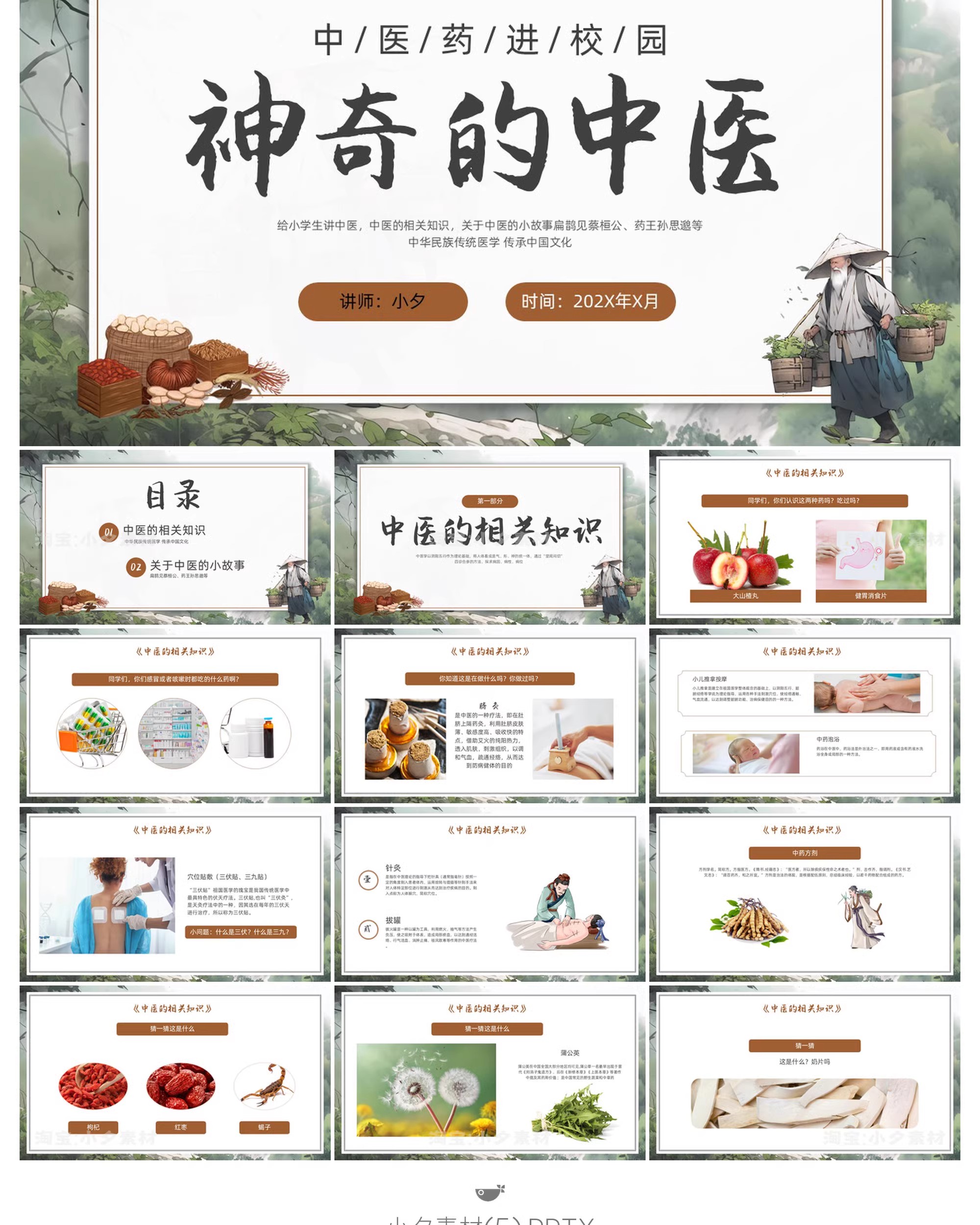 图片[7]-中国传统文化中医药草药养生培训知识文化宣传讲座说课件PPT模板-大怪兽分享