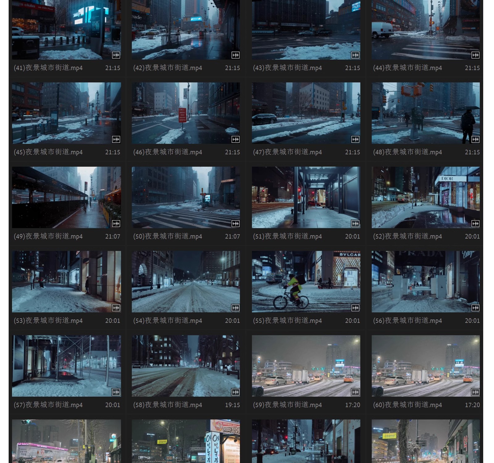 图片[4]-城市夜景街道人流走拍车流马路雪景下雪国外短片情感剪辑视频素材-大怪兽分享