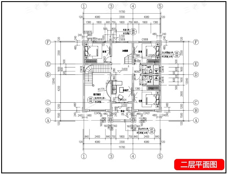 图片[114]-新自建房别墅房屋设计二层三层半小户型效果建筑农村CAD施工图纸-大怪兽分享