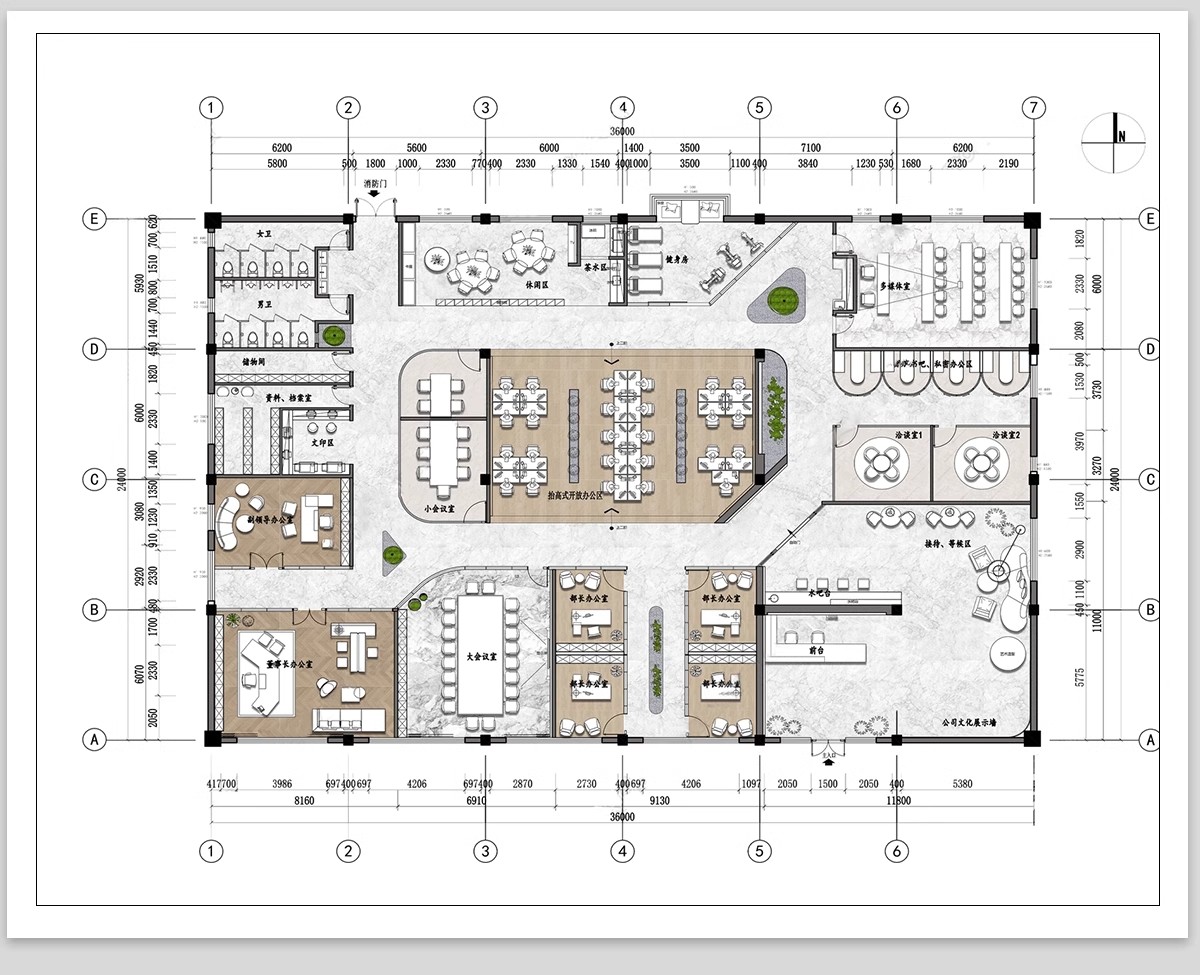 图片[11]-办公室CAD平面布局图工装家具办公空间室内设计方案施工图纸图库-大怪兽分享