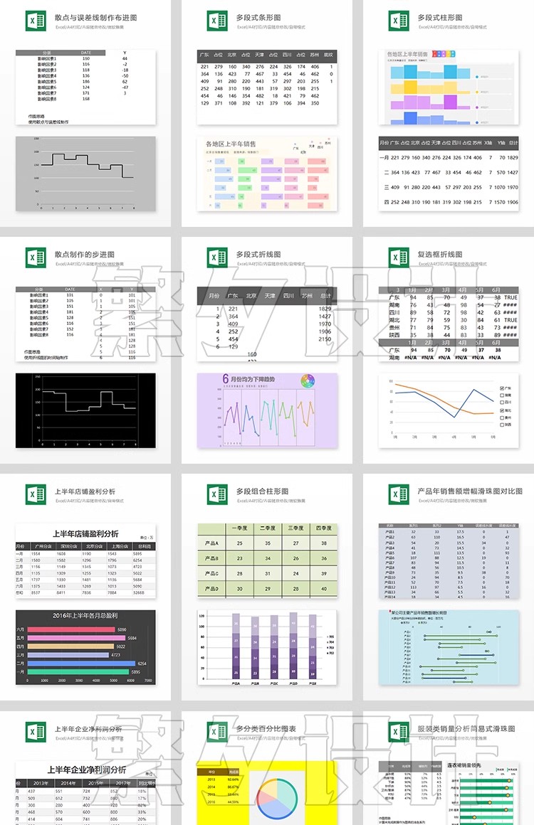 图片[3]-a95可视化图表素材 Excel模板办公表格多彩数据自动生成提高效率-大怪兽分享