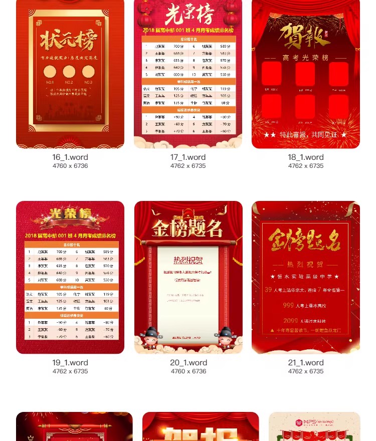 图片[3]-2023企业公司销售业绩word模板高考大捷军令喜报海报PSD设计素材-大怪兽分享