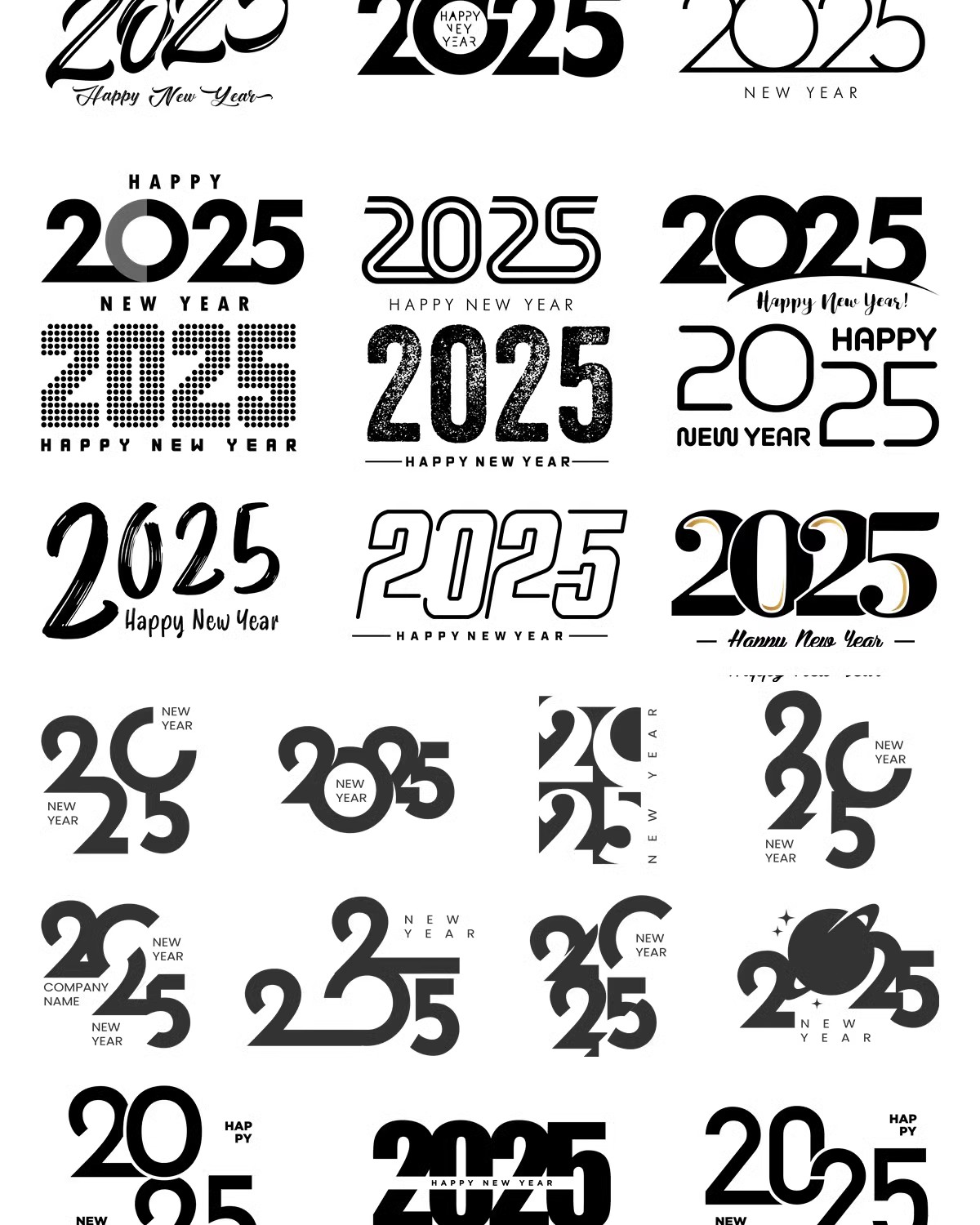 图片[3]-2025艺术字蛇年新年数字设计创意简约字体png免抠图标ai矢量素材-大怪兽分享