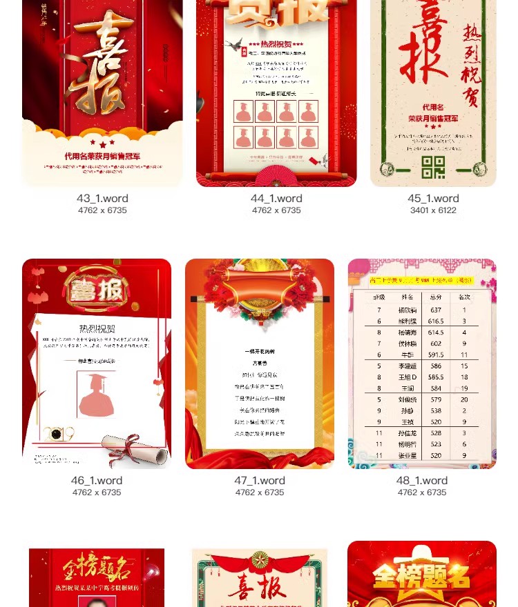 图片[4]-2023企业公司销售业绩word模板高考大捷军令喜报海报PSD设计素材-大怪兽分享