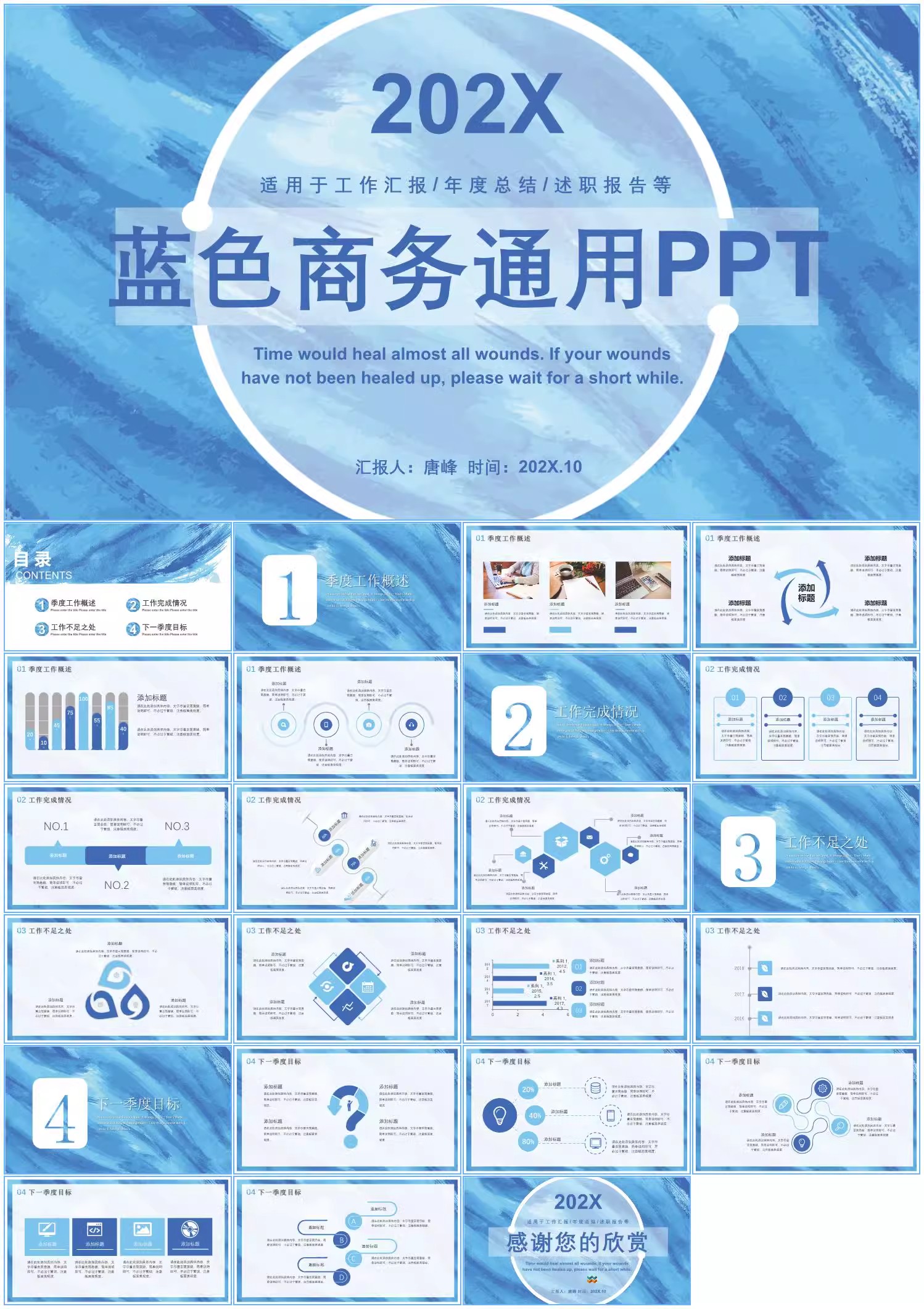 图片[16]-ppt模板感蓝色简约商务公司年终度工作总结述职报告计划汇报-大怪兽分享