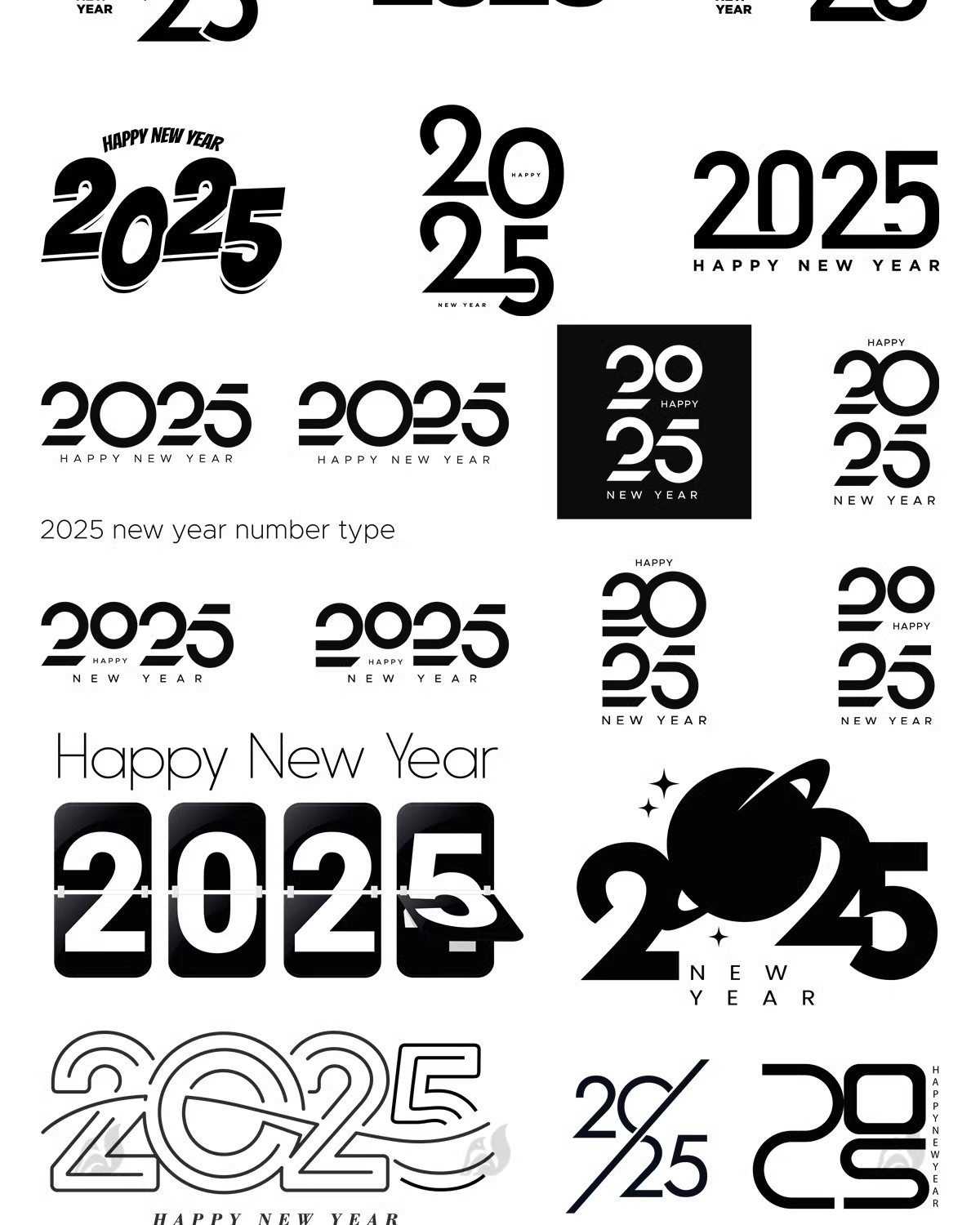图片[4]-2025艺术字蛇年新年数字设计创意简约字体png免抠图标ai矢量素材-大怪兽分享