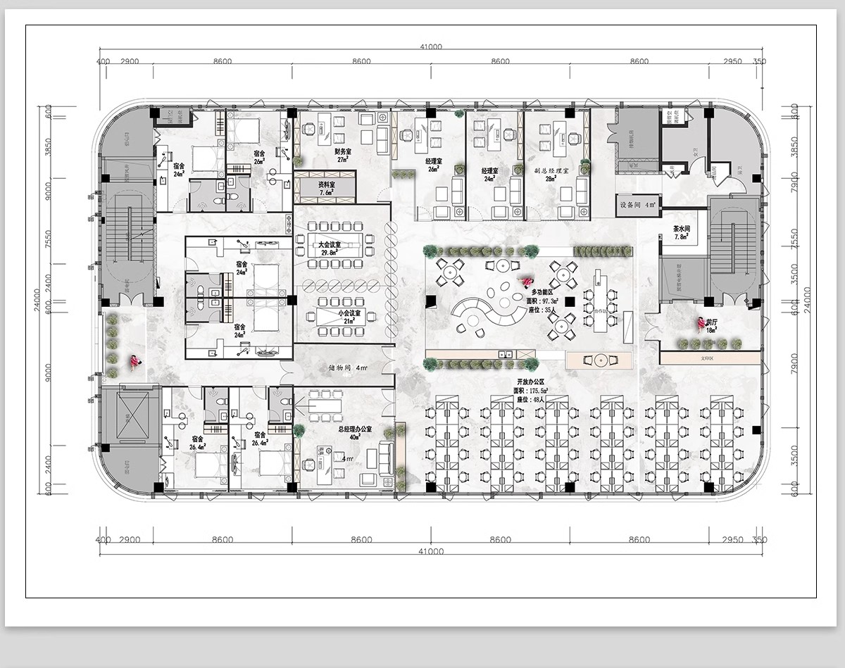 图片[17]-办公室CAD平面布局图工装家具办公空间室内设计方案施工图纸图库-大怪兽分享
