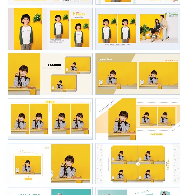 图片[8]-简约清新儿童亲子写真艺术影楼照片方册相册照片排版psd设计素材-大怪兽分享