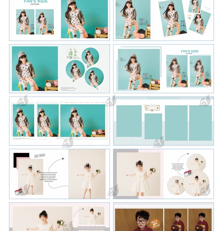 图片[9]-简约清新儿童亲子写真艺术影楼照片方册相册照片排版psd设计素材-大怪兽分享