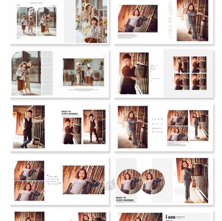 图片[9]-时尚个性宝宝儿童写真照方版相册N8影楼设计搭配排版psd素材模板-大怪兽分享