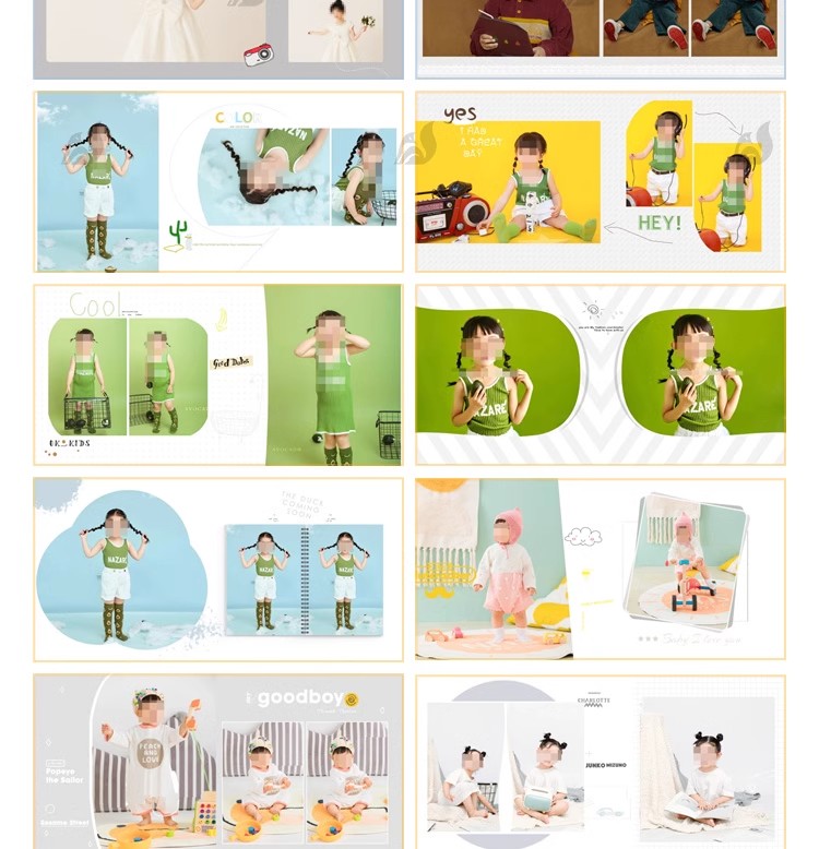 图片[10]-简约清新儿童亲子写真艺术影楼照片方册相册照片排版psd设计素材-大怪兽分享
