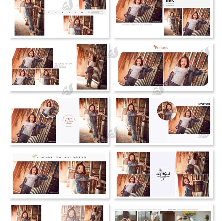 图片[10]-时尚个性宝宝儿童写真照方版相册N8影楼设计搭配排版psd素材模板-大怪兽分享