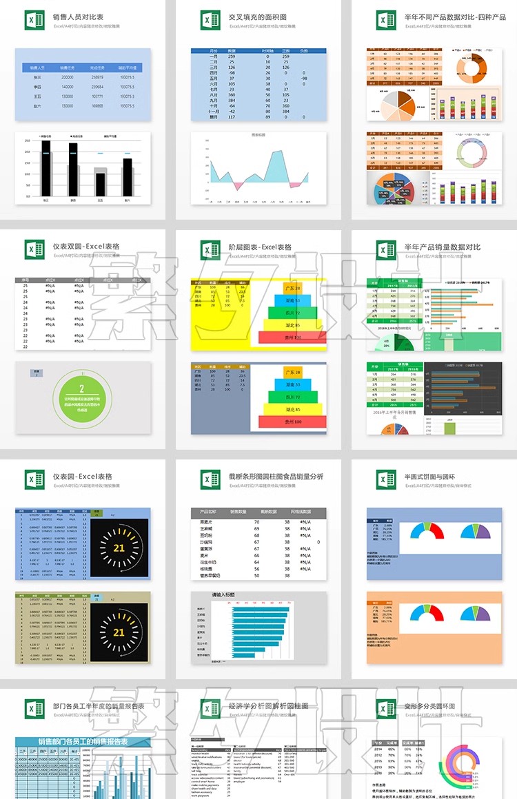 图片[13]-a95可视化图表素材 Excel模板办公表格多彩数据自动生成提高效率-大怪兽分享
