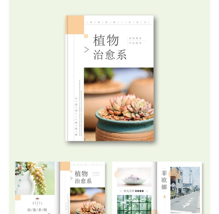 图片[11]-小清新文艺写真集婚礼相册新杂志排版AI矢量画册设计PSD素材模板-大怪兽分享