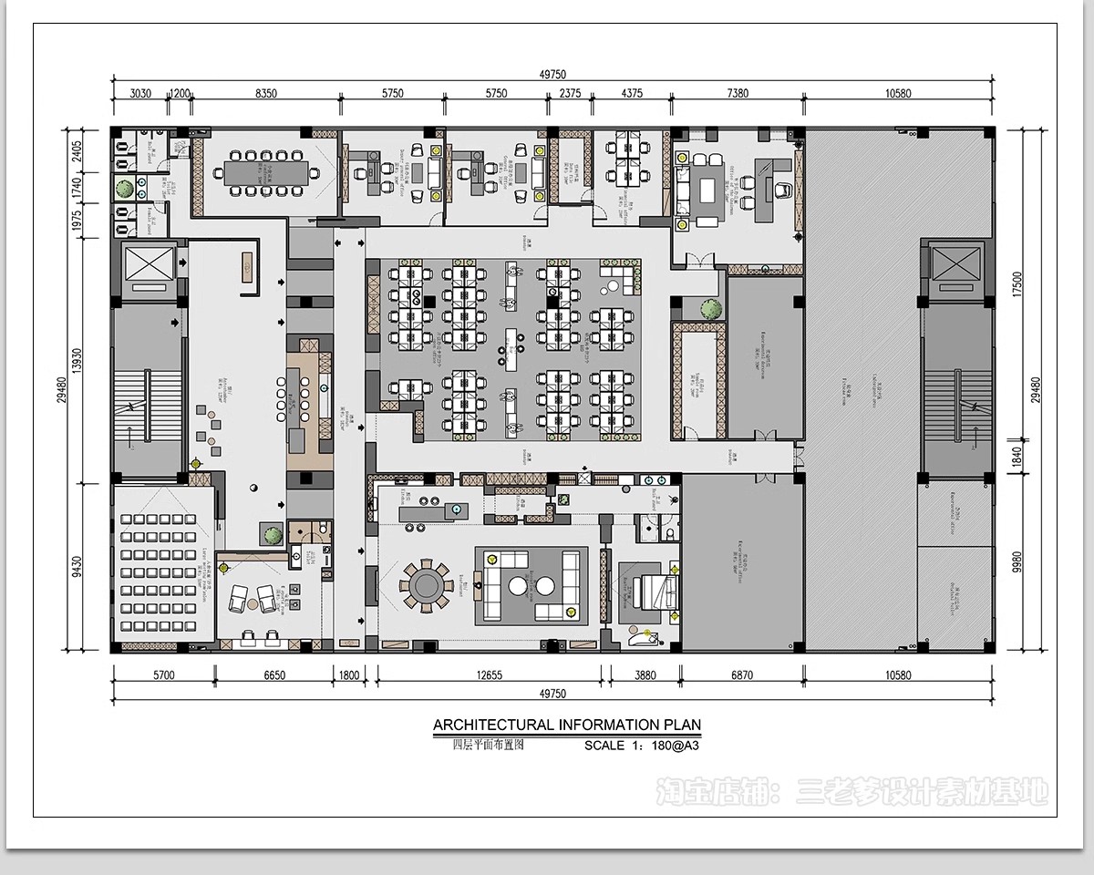 图片[23]-办公室CAD平面布局图工装家具办公空间室内设计方案施工图纸图库-大怪兽分享