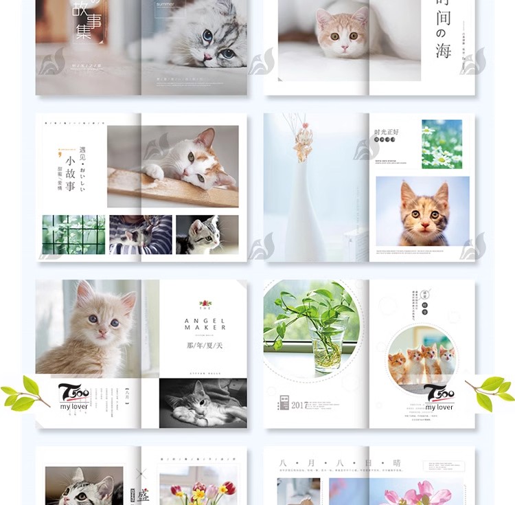 图片[14]-小清新文艺写真集婚礼相册新杂志排版AI矢量画册设计PSD素材模板-大怪兽分享