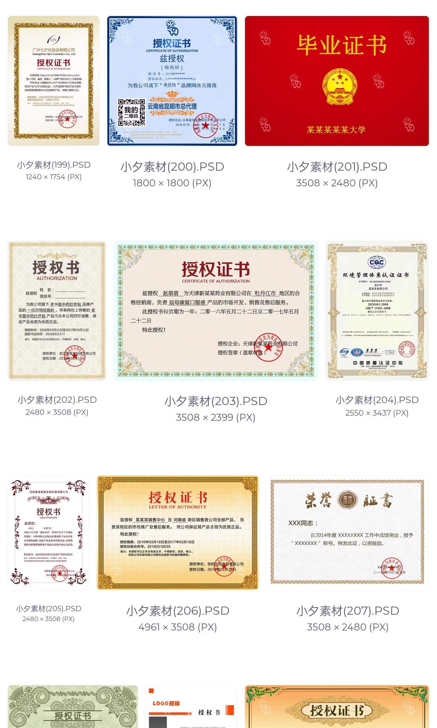 图片[28]-公司企业代理授权资质证书网络电子模板图PSD制作设计源文件素材-大怪兽分享