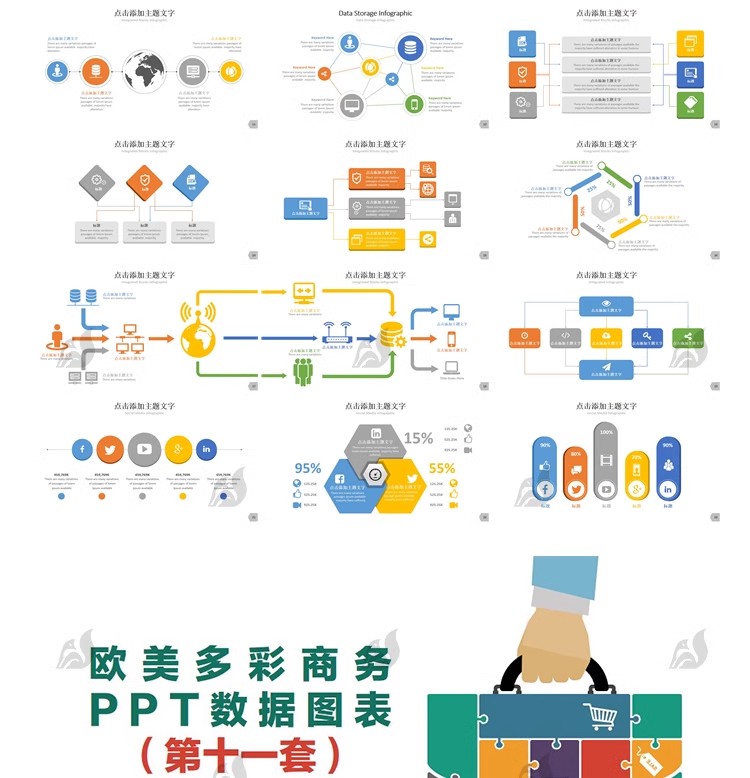 图片[16]-思维导图数据行业图表信息框架结构化鱼骨树状图word/ppt模板素材-大怪兽分享