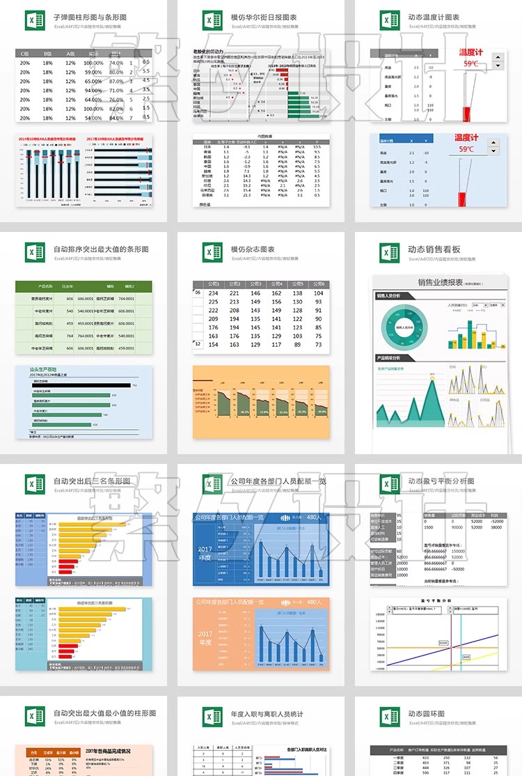 图片[18]-a95可视化图表素材 Excel模板办公表格多彩数据自动生成提高效率-大怪兽分享
