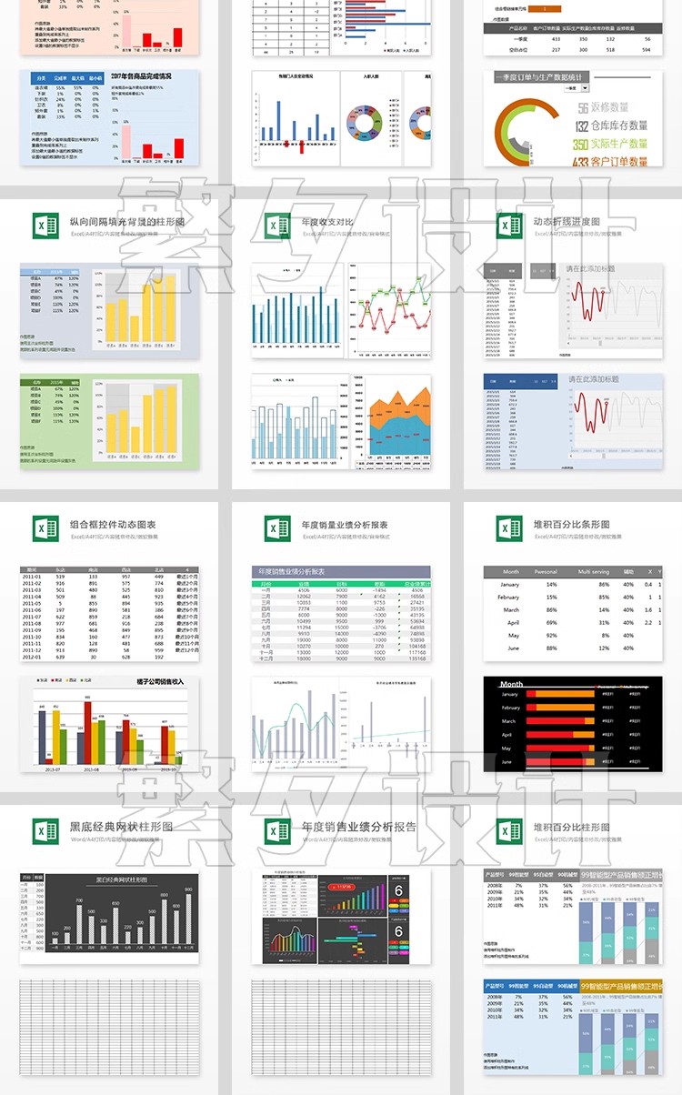 图片[19]-a95可视化图表素材 Excel模板办公表格多彩数据自动生成提高效率-大怪兽分享