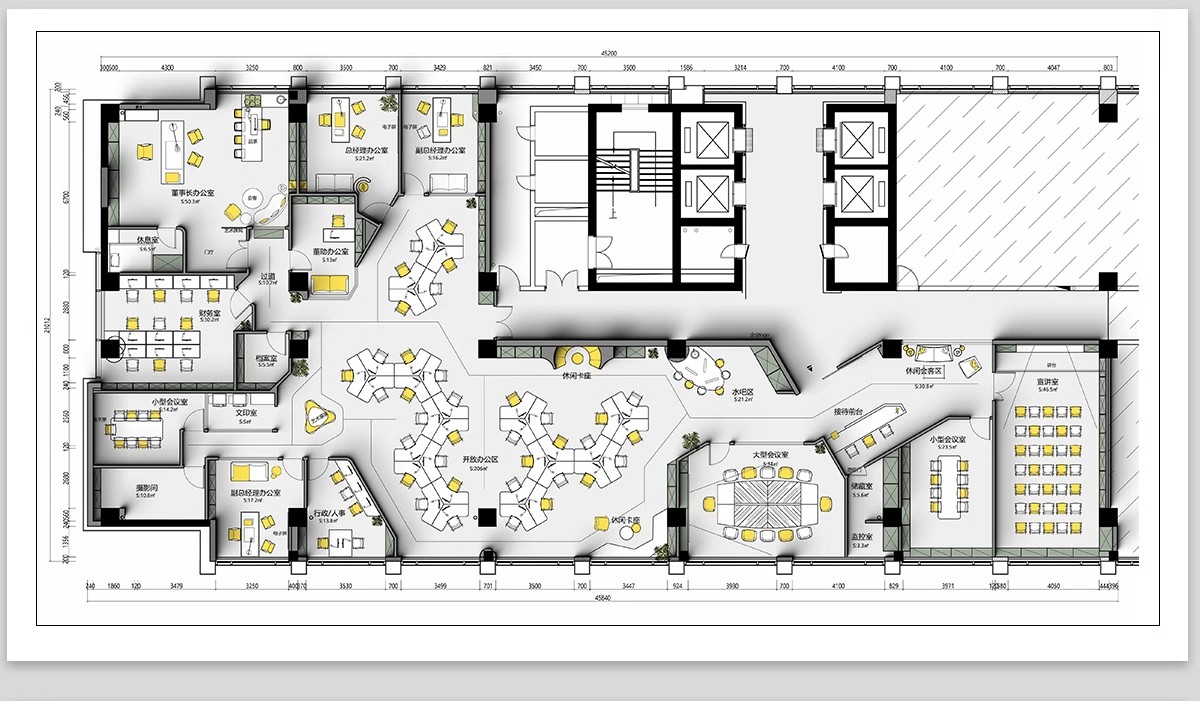 图片[35]-办公室CAD平面布局图工装家具办公空间室内设计方案施工图纸图库-大怪兽分享