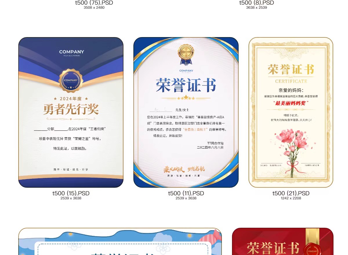 图片[26]-荣誉证书学生奖状授权证书聘书表扬信获奖模板PSD/ai/cdr设计素材-大怪兽分享