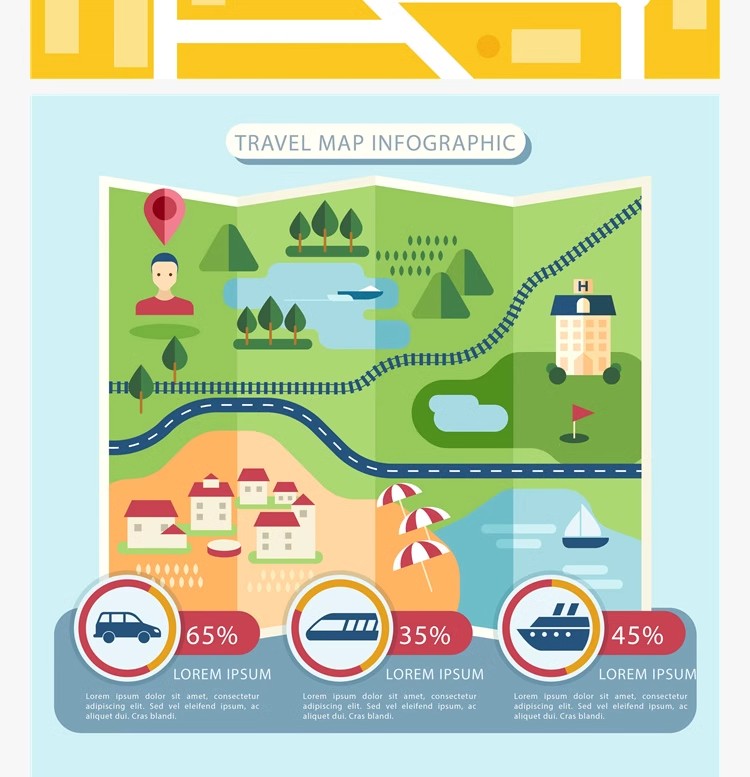 图片[29]-旅游导览模板行程线路建筑景观规划城规地图扁平风AI矢量环艺素材-大怪兽分享