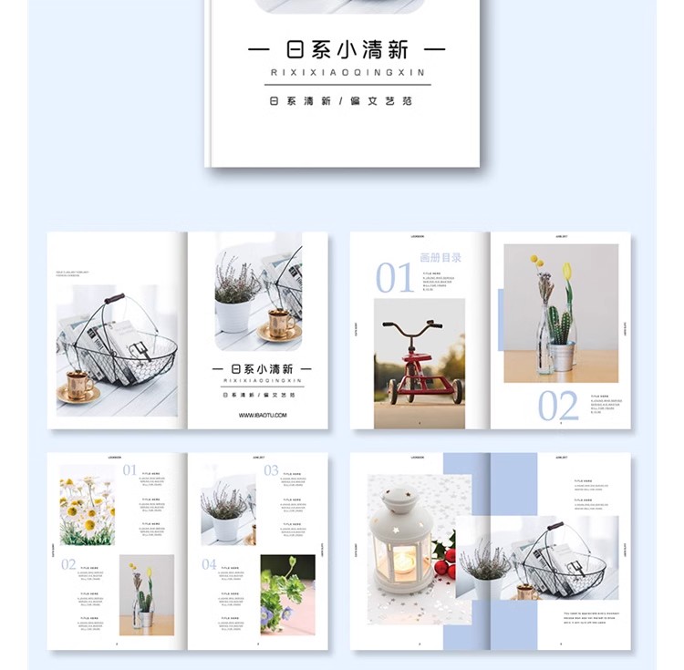 图片[33]-小清新文艺写真集婚礼相册新杂志排版AI矢量画册设计PSD素材模板-大怪兽分享
