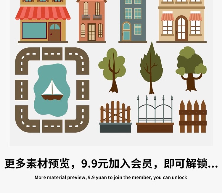 图片[33]-旅游导览模板行程线路建筑景观规划城规地图扁平风AI矢量环艺素材-大怪兽分享