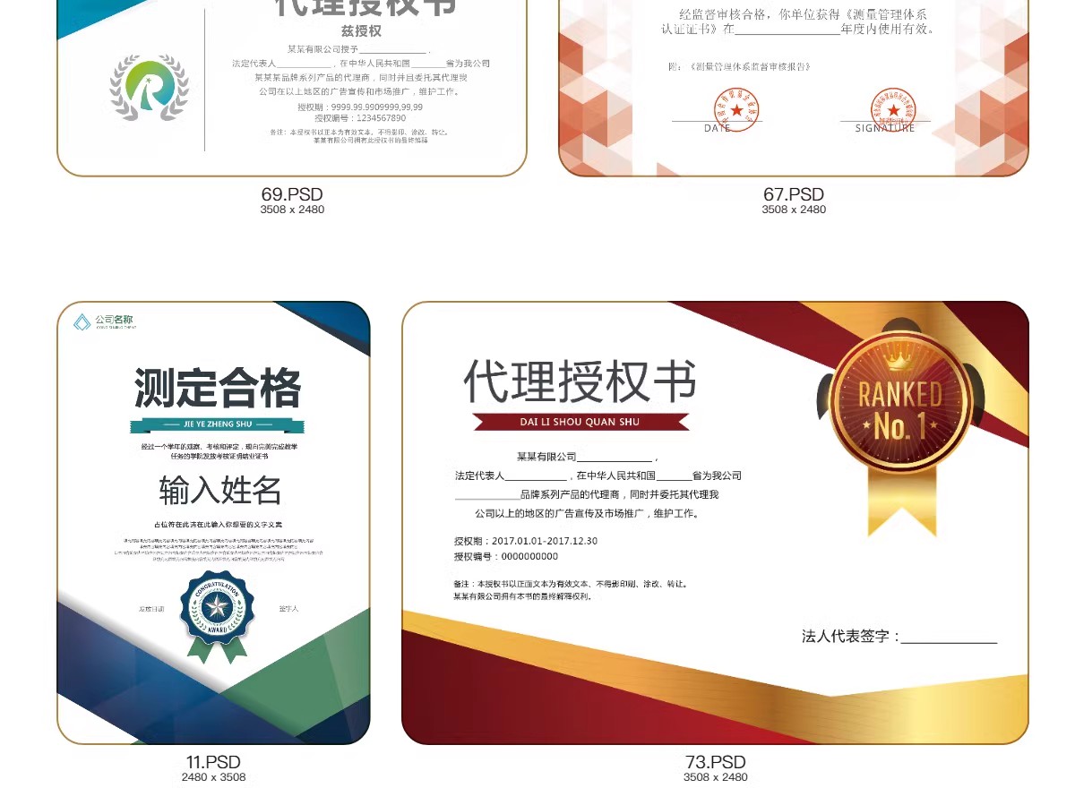 图片[39]-荣誉证书学生奖状授权证书聘书表扬信获奖模板PSD/ai/cdr设计素材-大怪兽分享