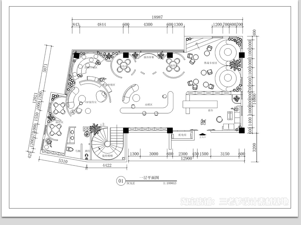 图片[53]-办公室CAD平面布局图工装家具办公空间室内设计方案施工图纸图库-大怪兽分享