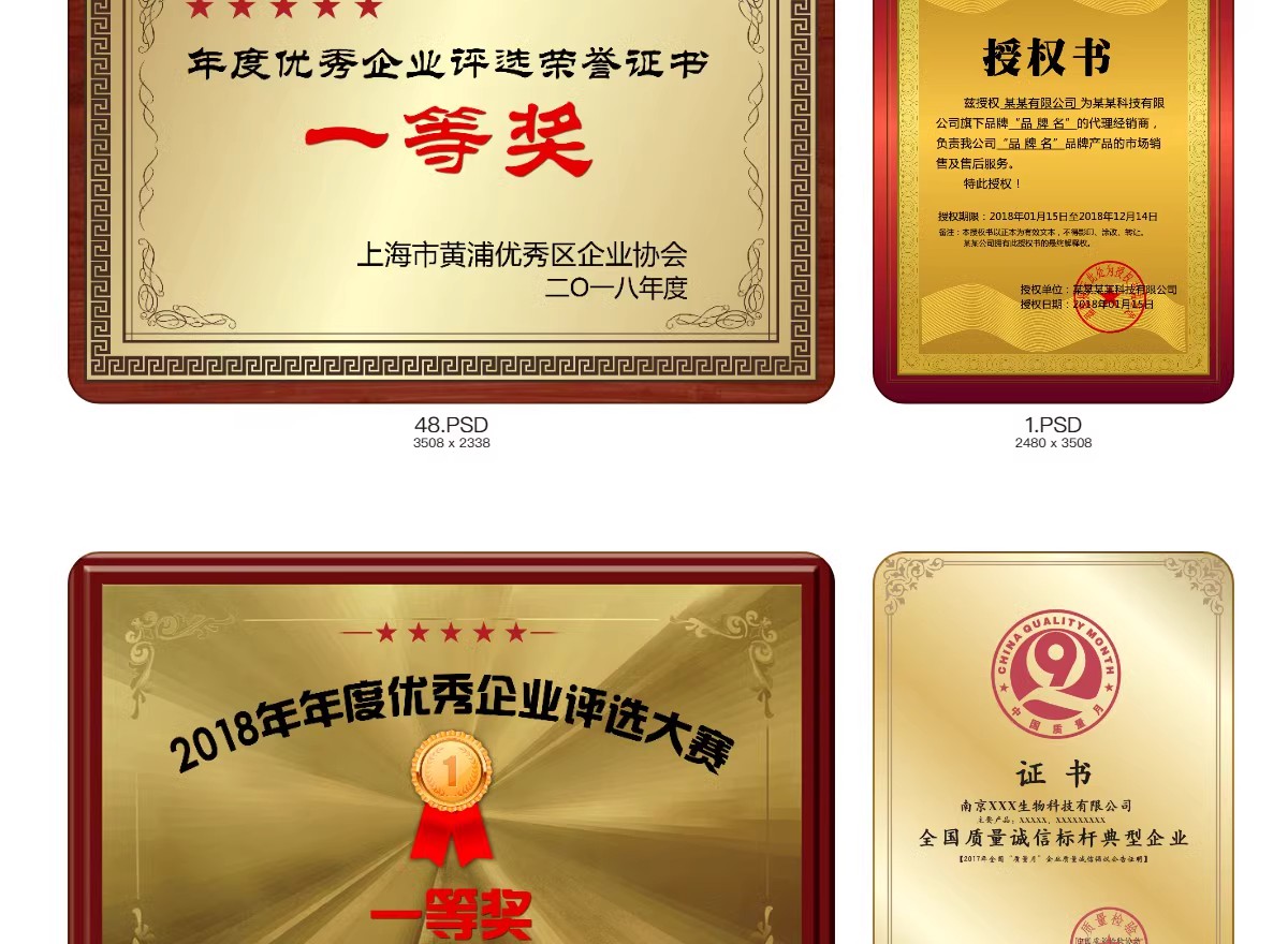 图片[43]-荣誉证书学生奖状授权证书聘书表扬信获奖模板PSD/ai/cdr设计素材-大怪兽分享