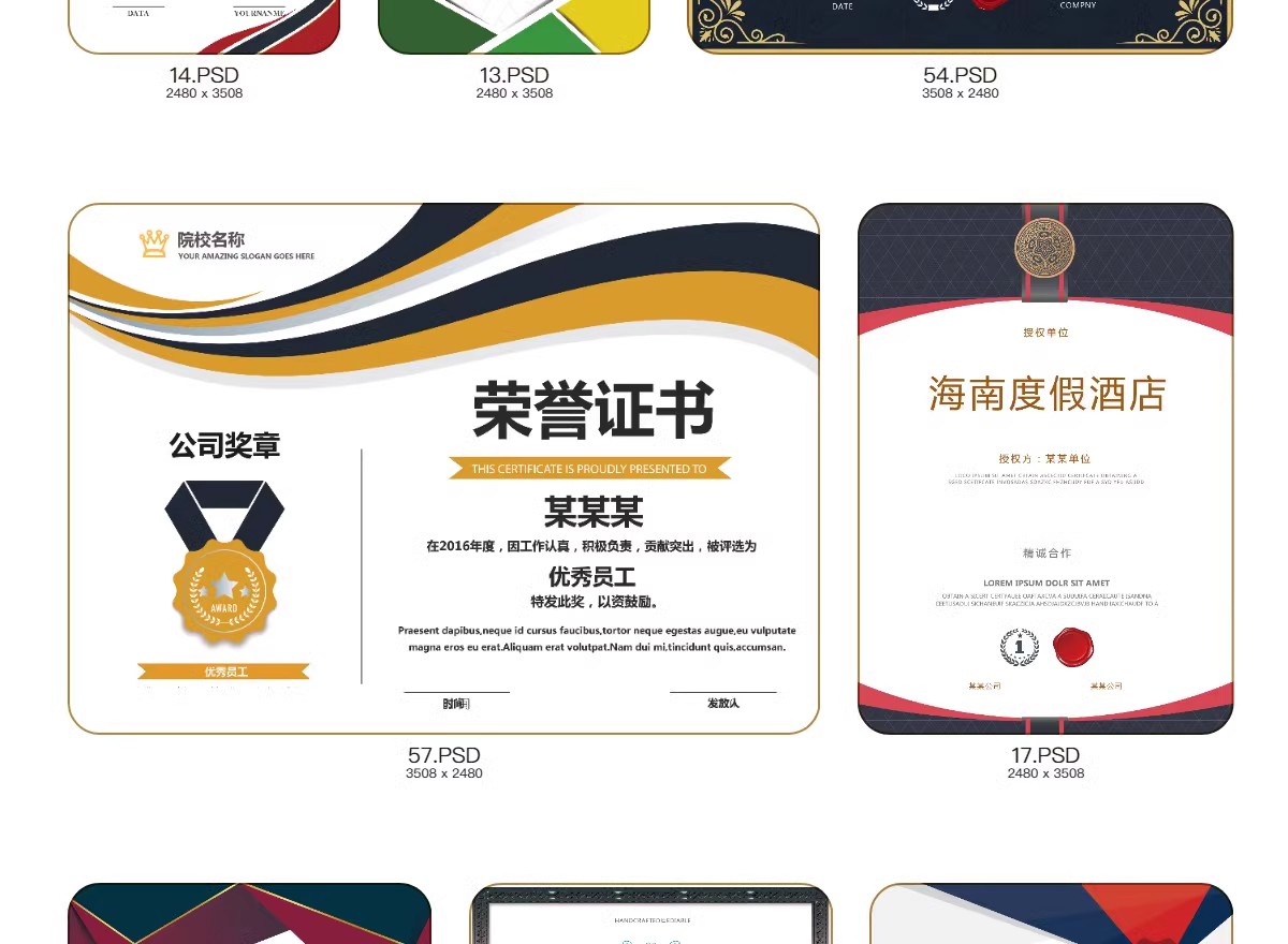 图片[52]-荣誉证书学生奖状授权证书聘书表扬信获奖模板PSD/ai/cdr设计素材-大怪兽分享
