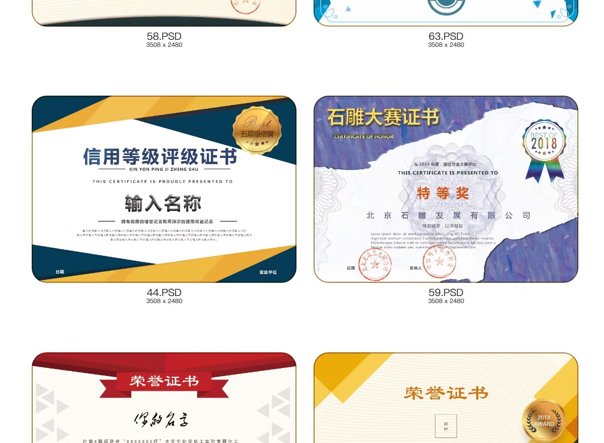图片[54]-荣誉证书学生奖状授权证书聘书表扬信获奖模板PSD/ai/cdr设计素材-大怪兽分享