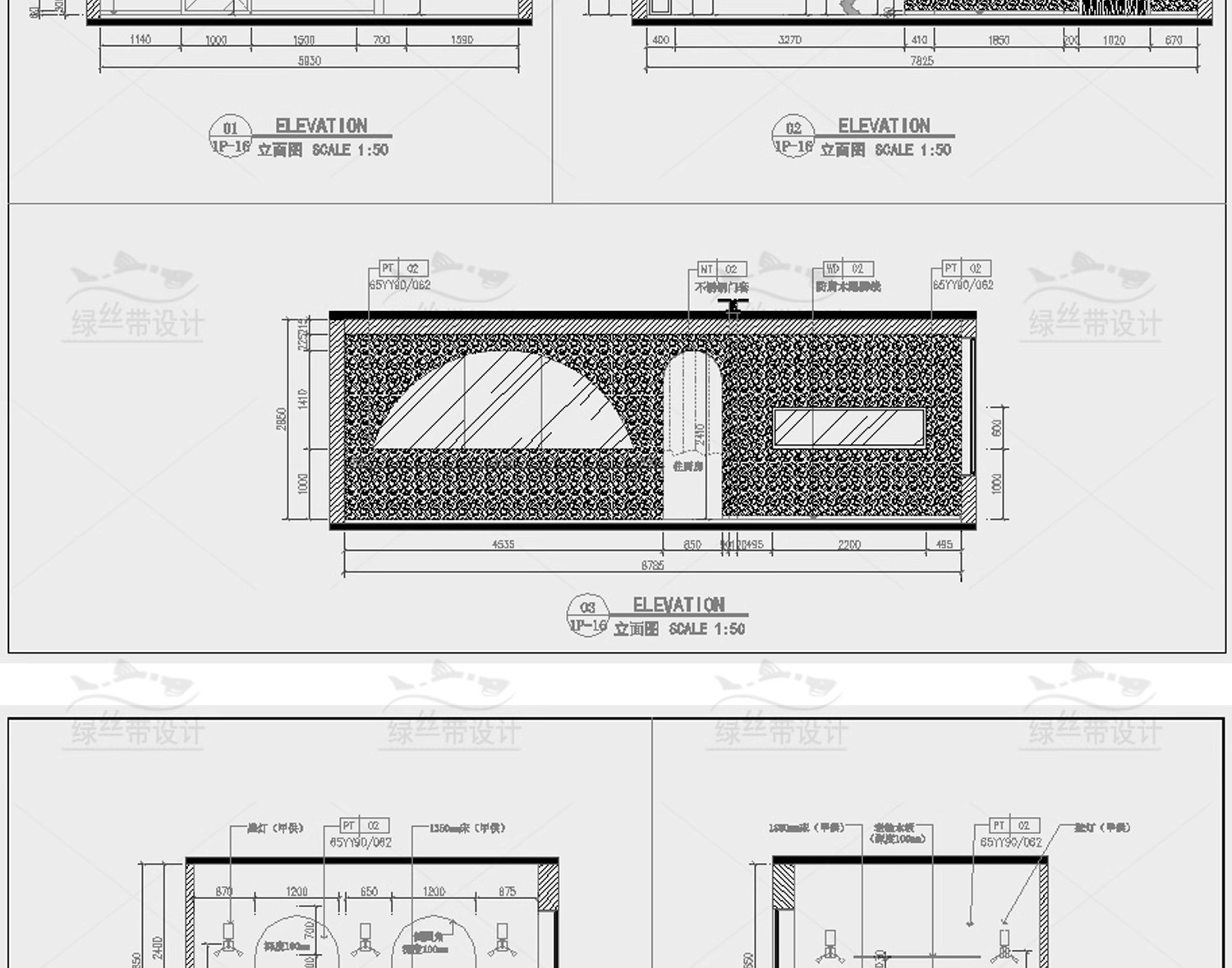 民宿酒店室内装修设计度假客栈客房CAD施工图方案布局布置 平面图-大怪兽分享