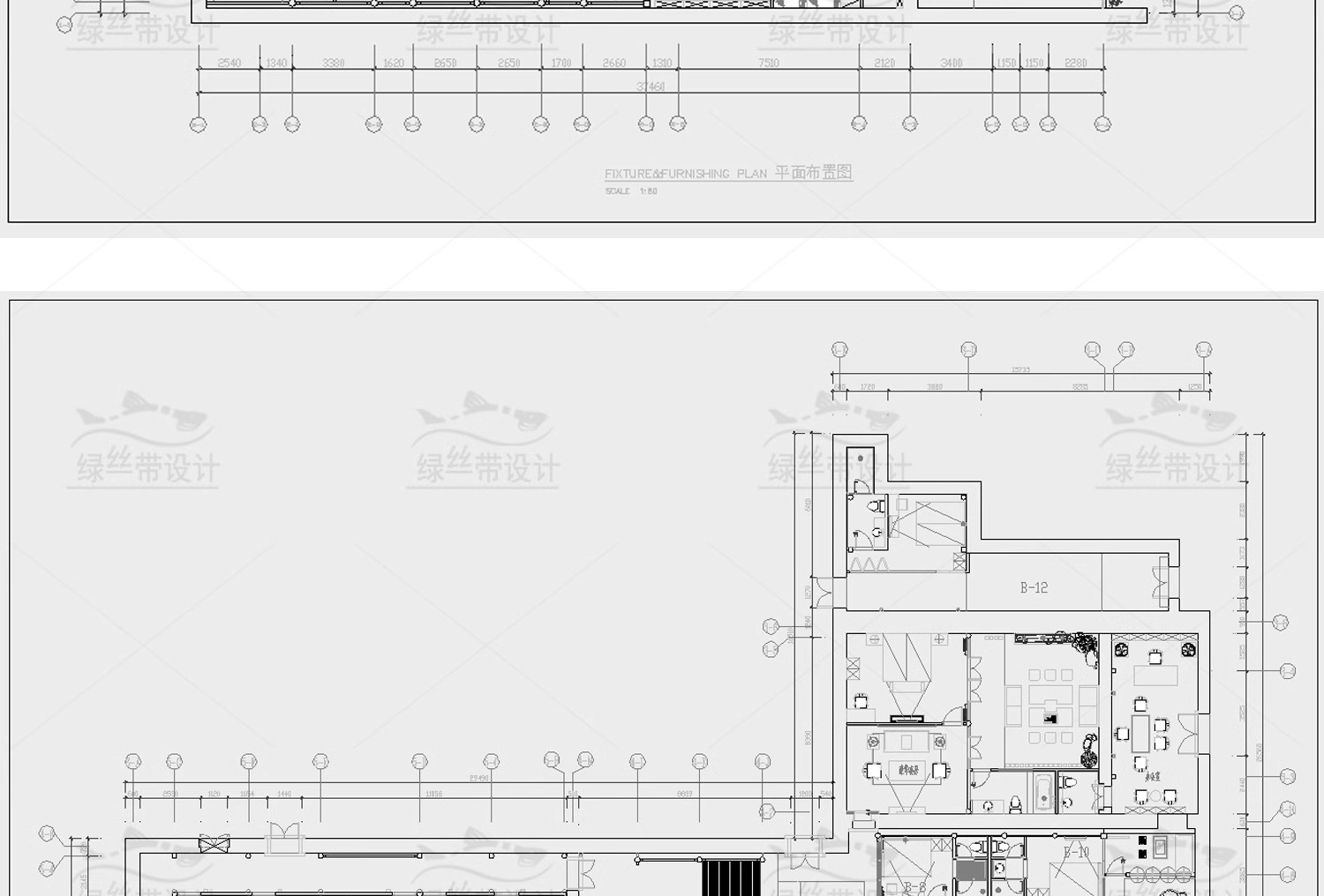 民宿酒店室内装修设计度假客栈客房CAD施工图方案布局布置 平面图-大怪兽分享