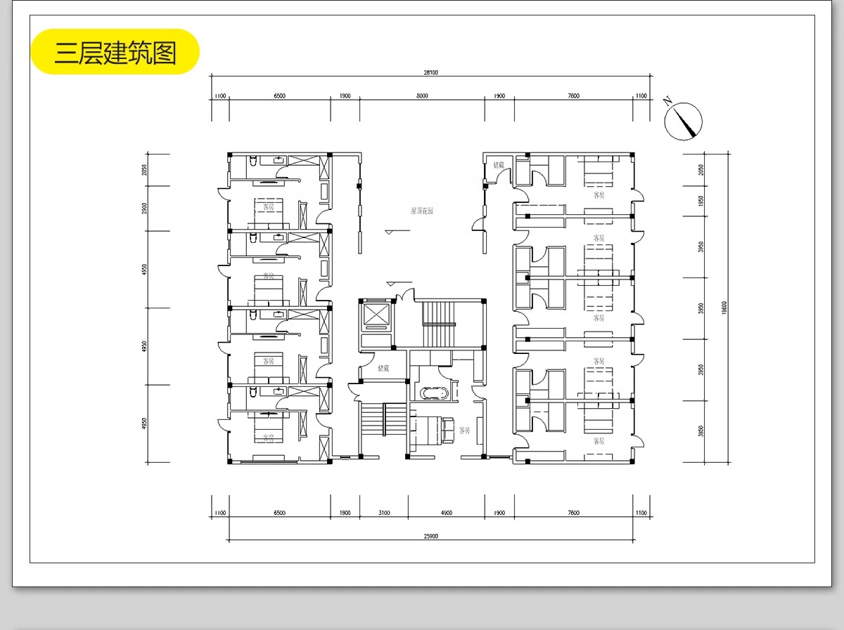 民宿酒店建筑CAD施工图 总平面布局图立面乡村客栈设计图纸效果图-大怪兽分享