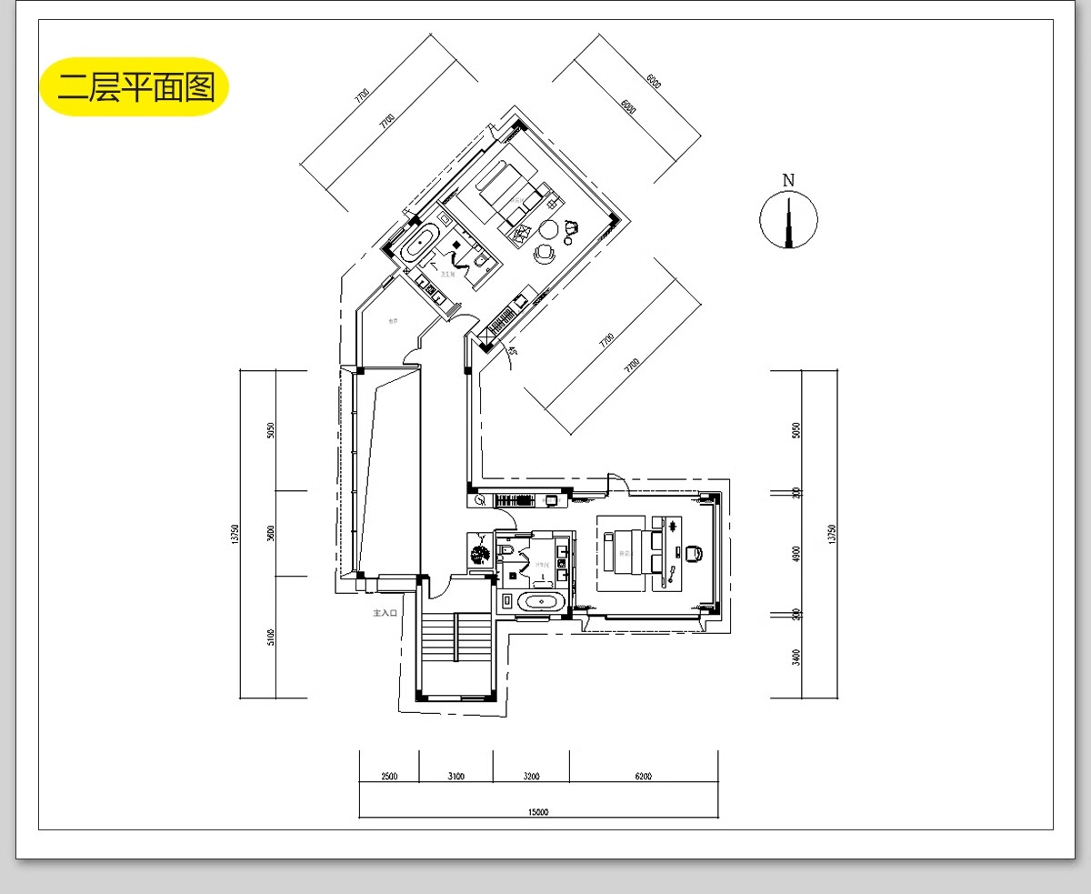 民宿酒店建筑CAD施工图 总平面布局图立面乡村客栈设计图纸效果图-大怪兽分享