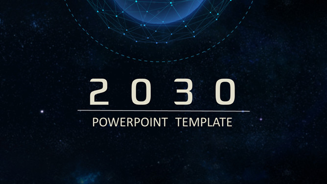 简洁时尚深蓝星空风PPT模板-大怪兽分享