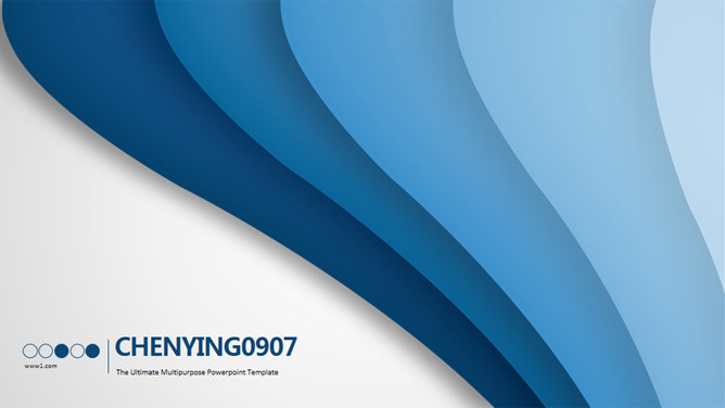 渐变蓝色条纹商务通用PPT模板-大怪兽分享