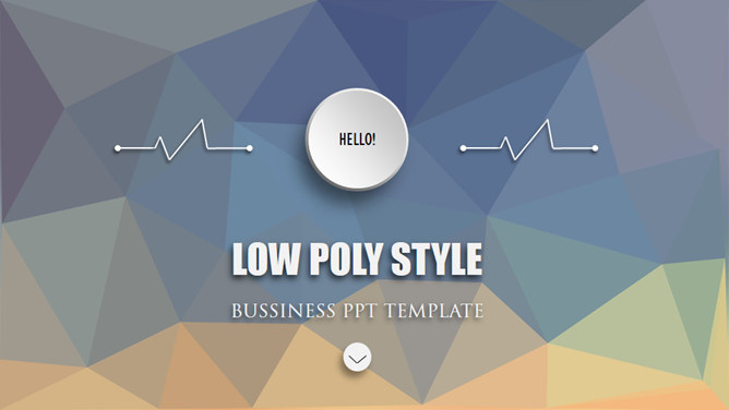 微立体多边形背景PPT模板-大怪兽分享