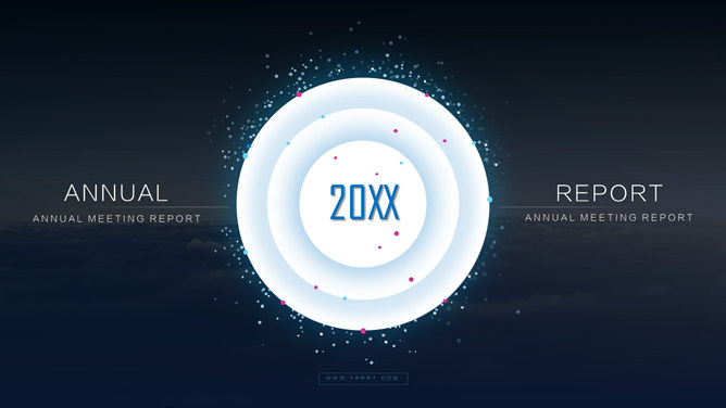 精美深蓝粒子科技风PPT模板-大怪兽分享